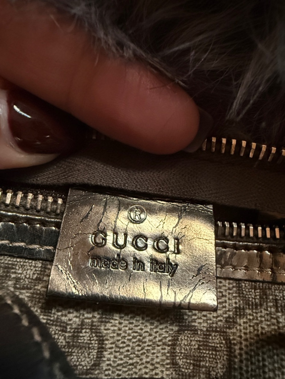 Gucci Beige GG Canvas Mini Satchel with Brown Leather Trim - Picture 3 of 6